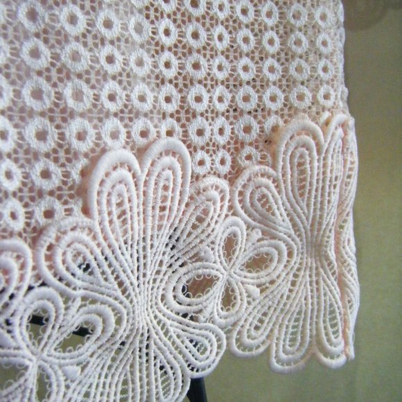 Pink Crochet Lace Alfani Top with Tank Set Size Medium NWT - Picture 8 of 10